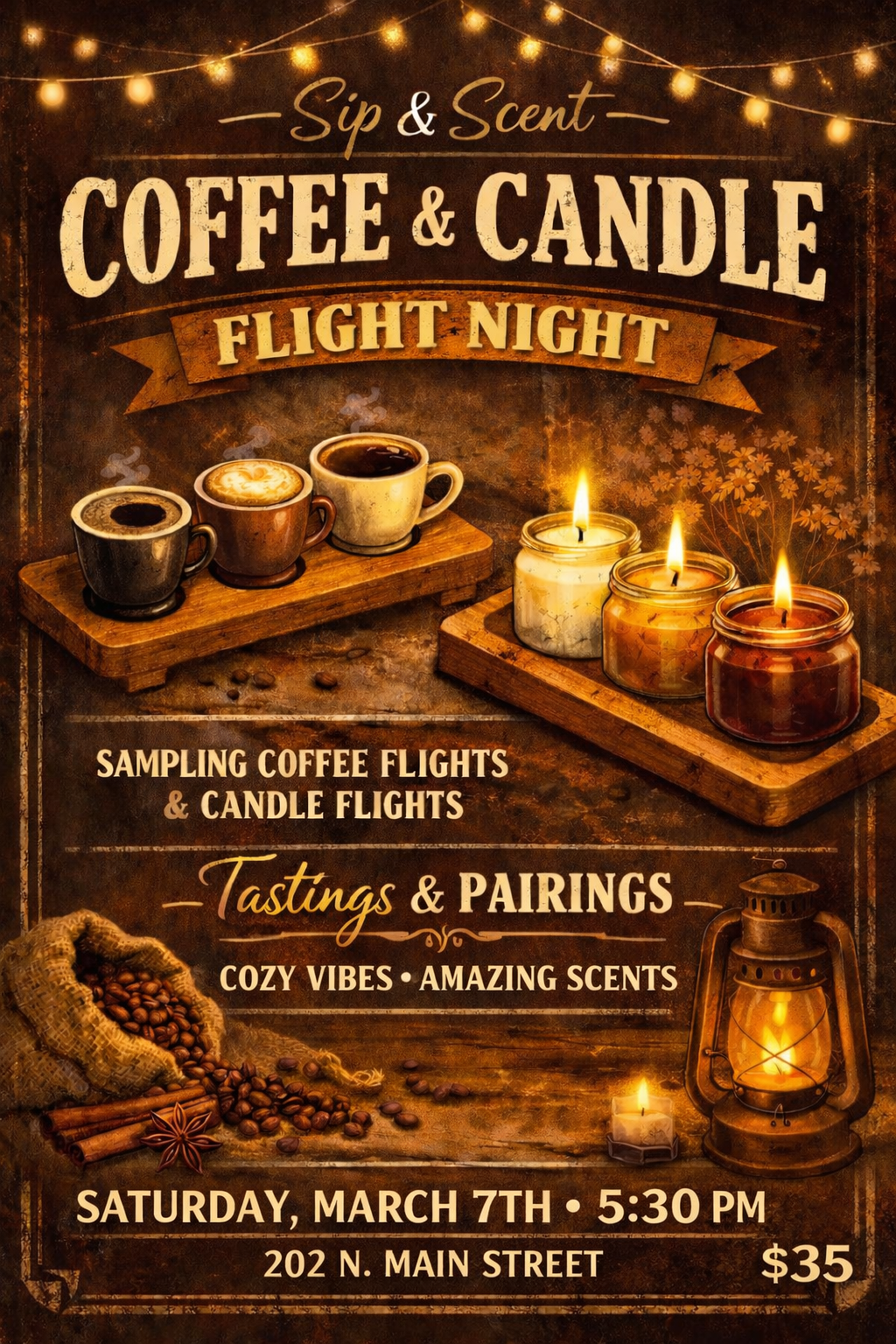 Coffee & Candles Flight Night ~ Saturday, March 7th